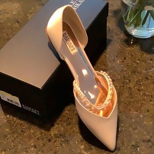 BADGLEY MISCHKA NATALIA SATIN FLATS SIZE 10
